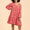 Kaiko Ruffle nappimekko, Flora Red