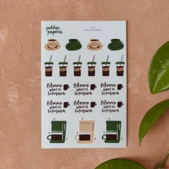 Pikku paperi Kahvi tarra-arkki